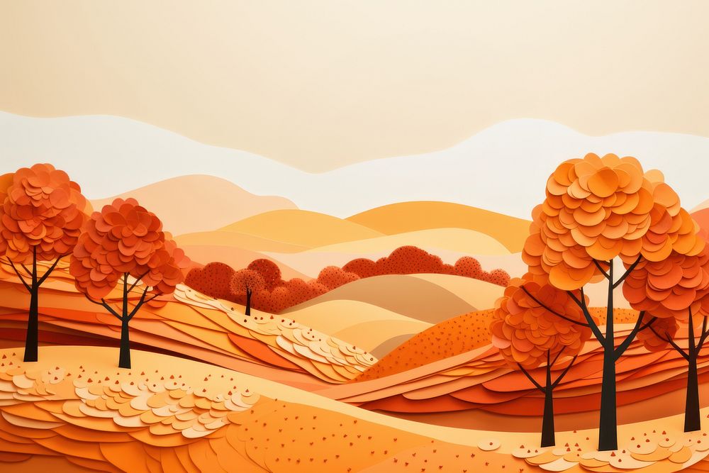 Autumn landscape outdoors painting autumn. AI generated Image by rawpixel.