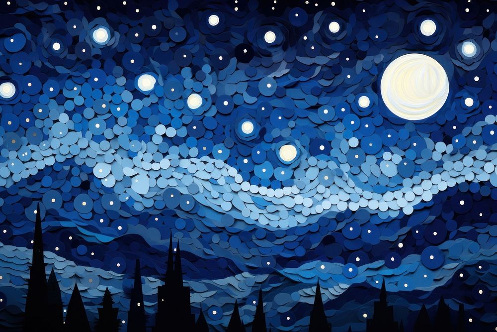 Starry night astronomy outdoors painting. AI generated Image by rawpixel.