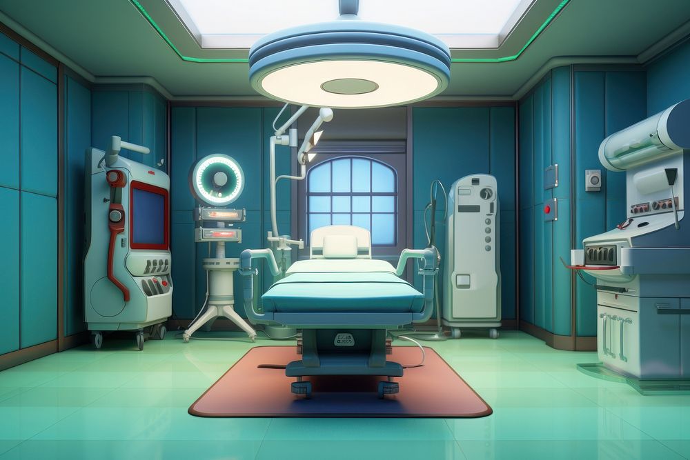 Operating room architecture furniture hospital. AI generated Image by rawpixel.