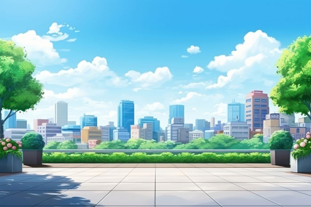 Japan city architecture cityscape landscape. AI generated Image by rawpixel.