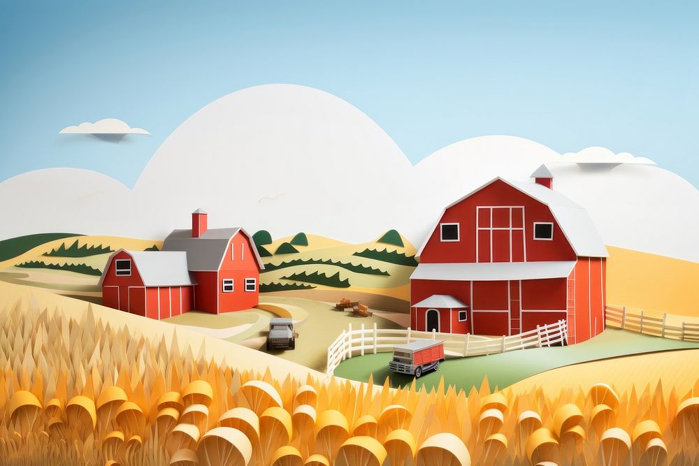 Farm wide shot architecture building outdoors. AI generated Image by rawpixel.