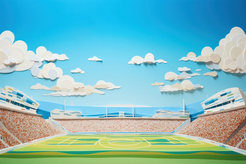 Football field painting outdoors art. 