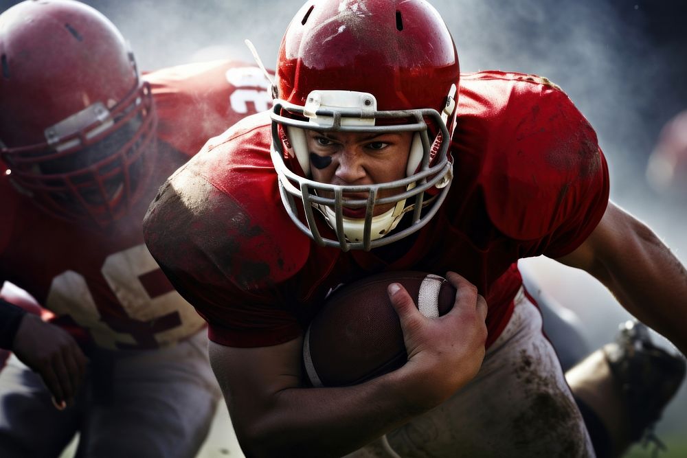 American football players helmet sports adult. AI generated Image by rawpixel.