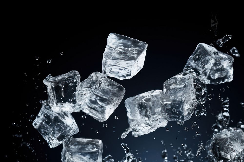 Crystal ice splashing drop. AI generated Image by rawpixel.
