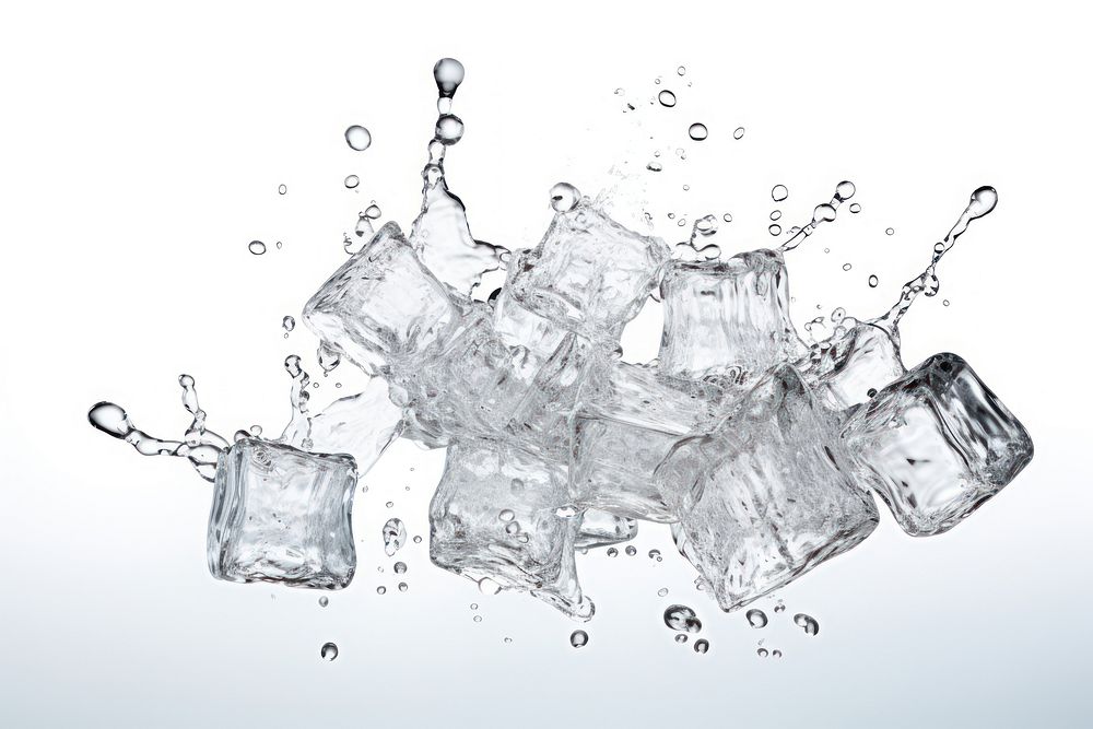 Refreshing Crystals ice splashing drop. AI generated Image by rawpixel.