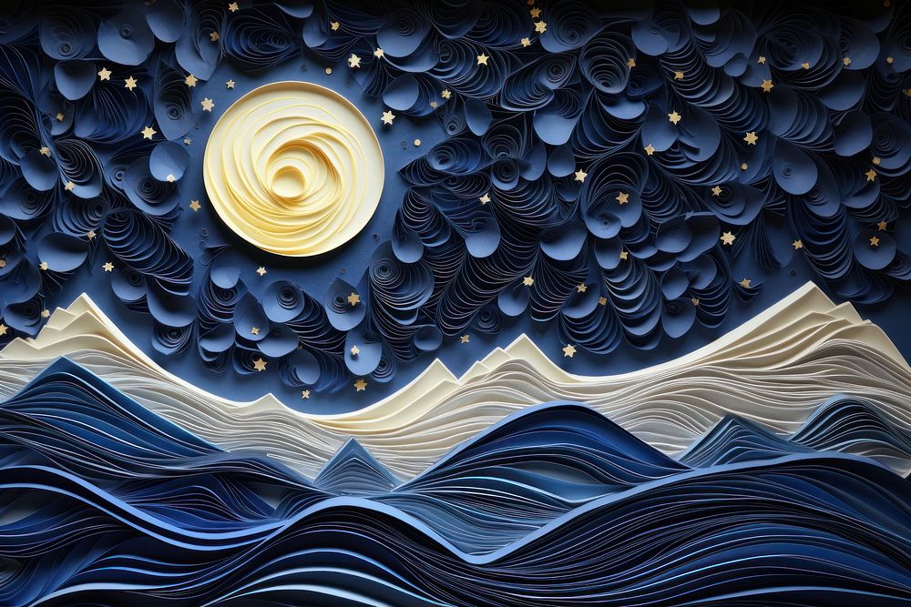 Starry night pattern art tranquility. AI generated Image by rawpixel.