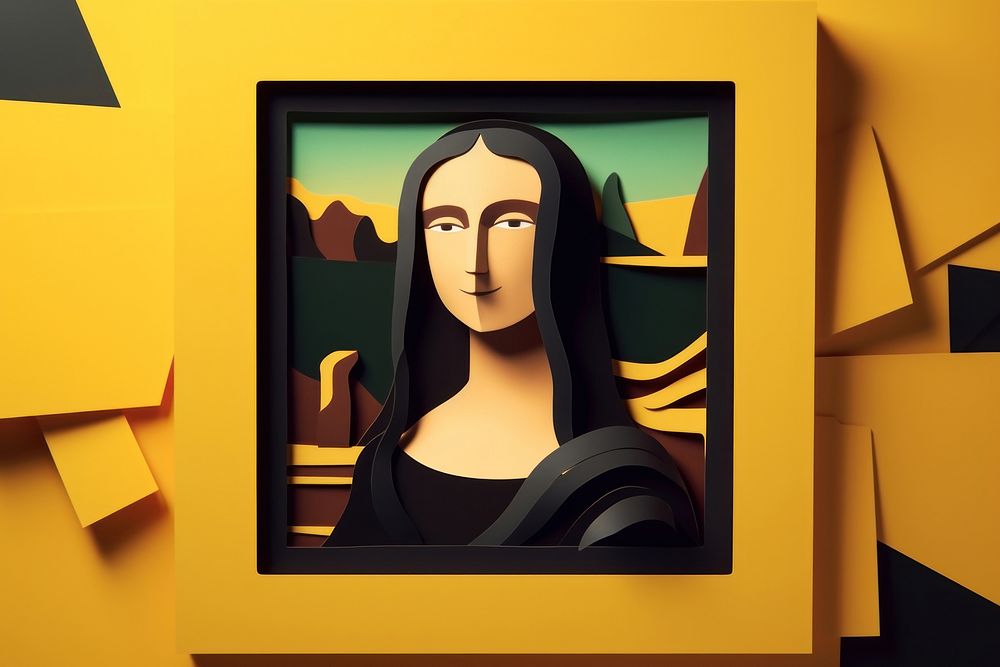 Mona lisa art painting cartoon. AI generated Image by rawpixel.