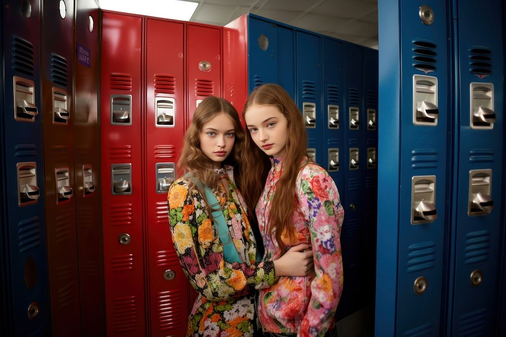 Locker fashion adult togetherness. AI generated Image by rawpixel.