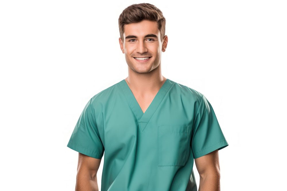 Young male doctor scrubs adult nurse. AI generated Image by rawpixel.