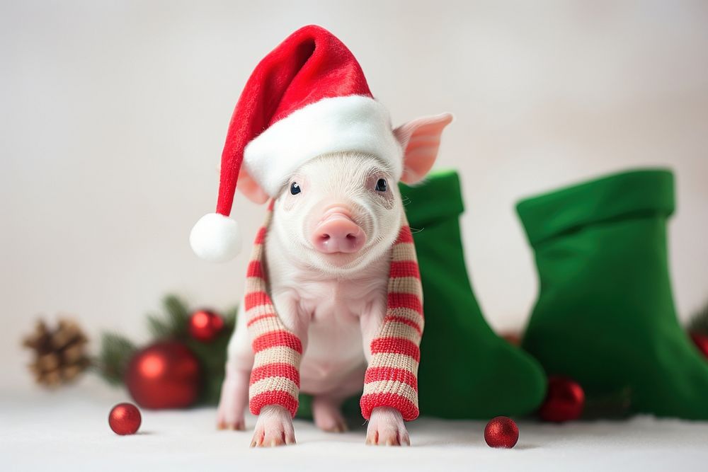 Pig christmas mammal animal. 