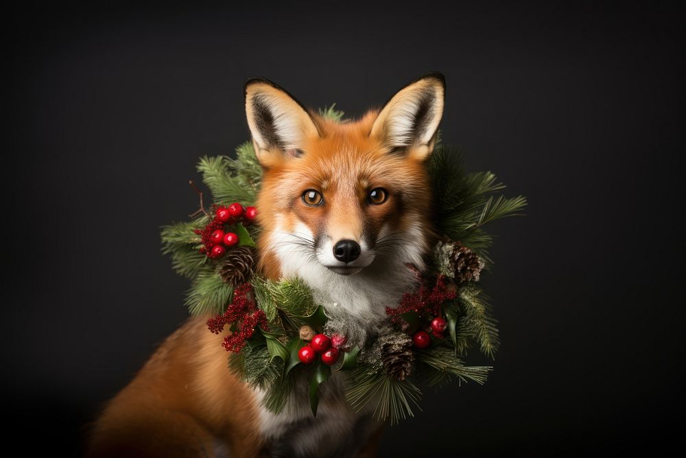 Fox christmas mammal animal. AI generated Image by rawpixel.