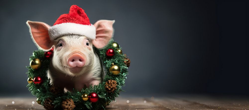 Pig christmas mammal animal. AI generated Image by rawpixel.