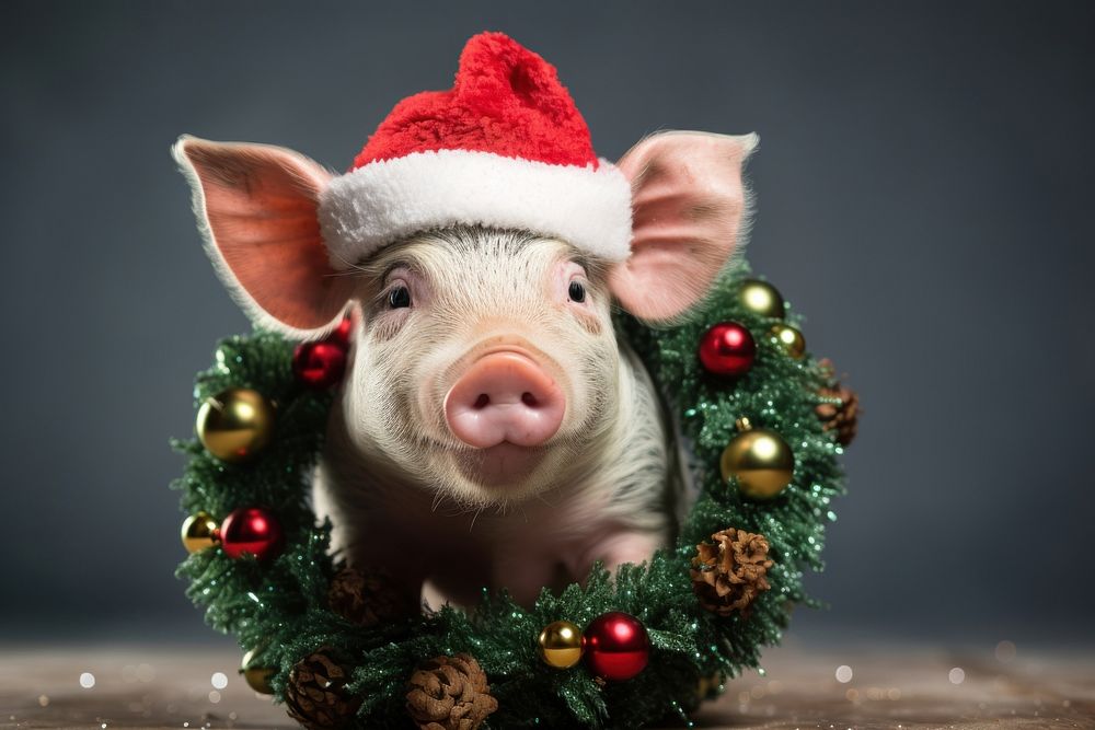 Pig christmas animal mammal. 