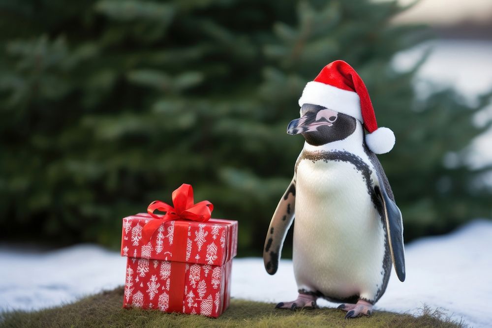 Penguin christmas portrait animal. AI generated Image by rawpixel.