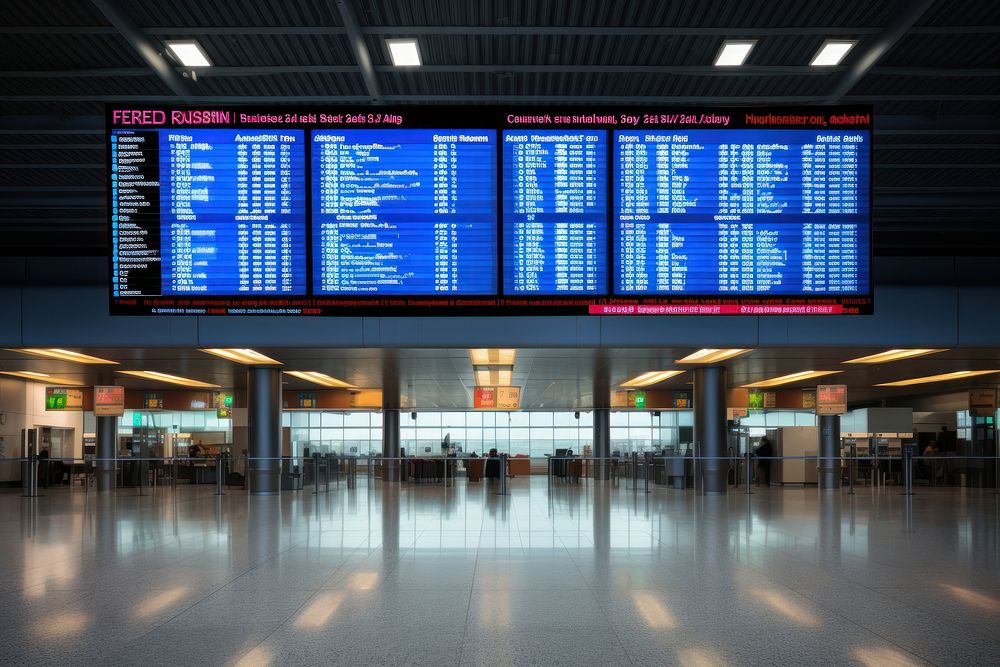 Airport guide board screen infrastructure architecture. AI generated Image by rawpixel.