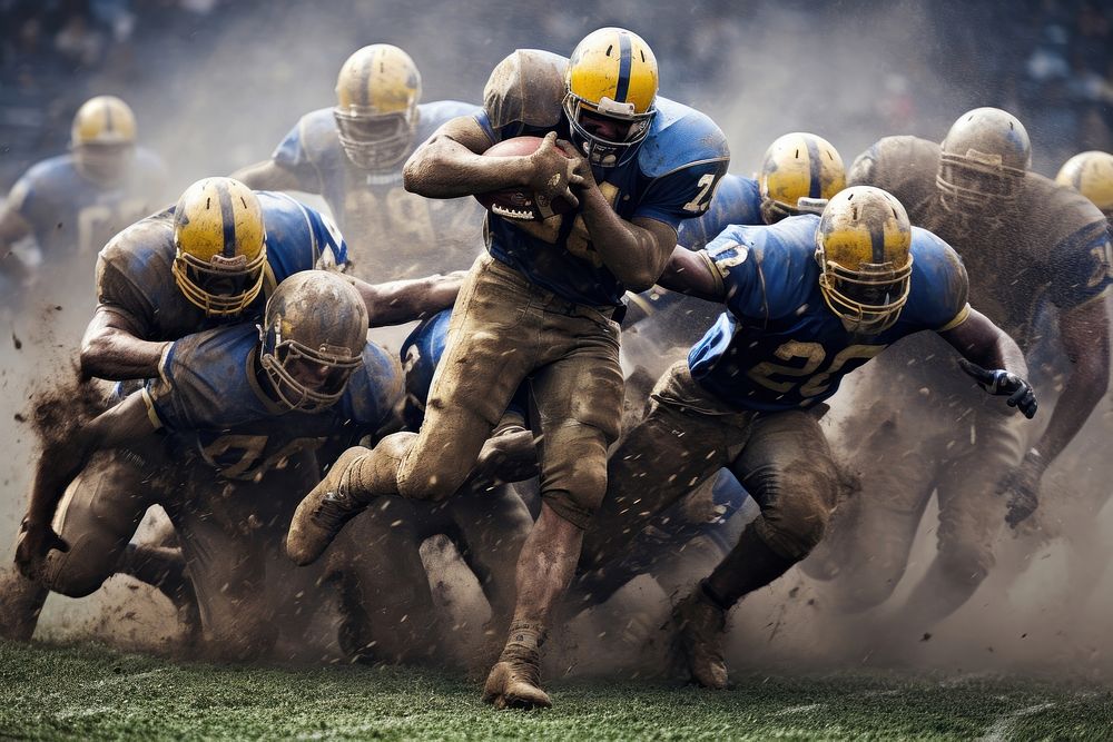 American football helmet sports player. AI generated Image by rawpixel.