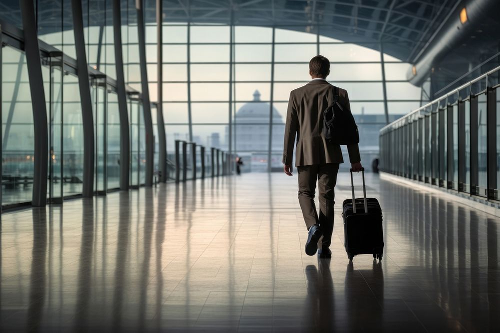 Luggage airport walking adult. 