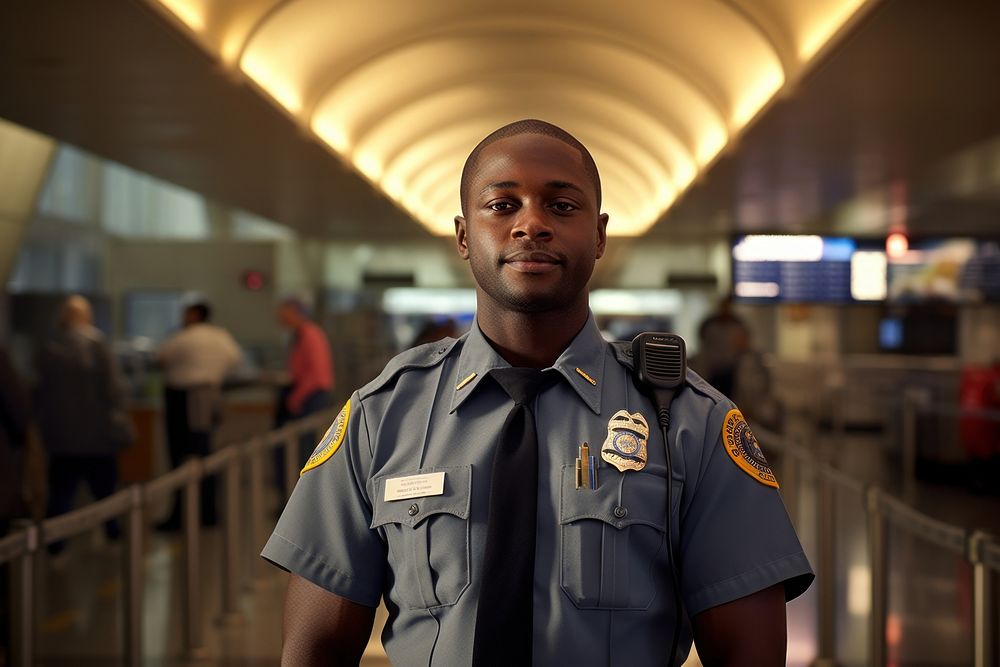 Happy african american guard security officer adult. AI generated Image by rawpixel.