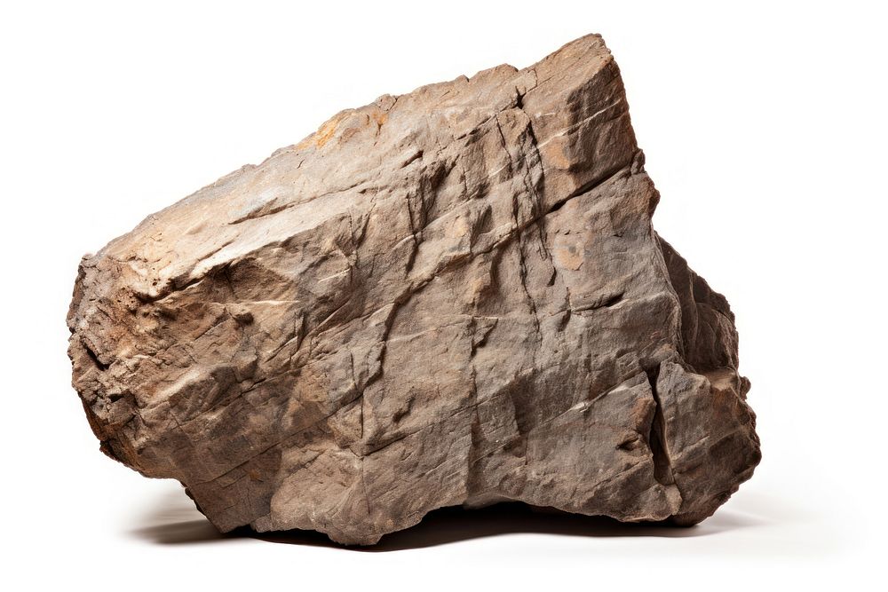Rock mineral white background paleontology. AI generated Image by rawpixel.