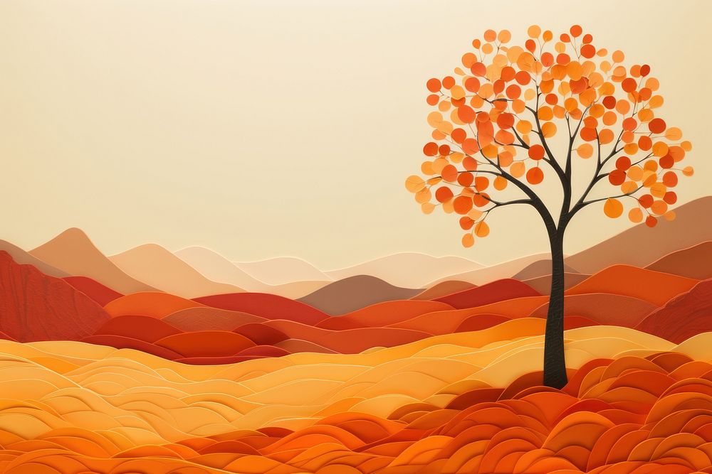Autumn landscape outdoors painting autumn. 