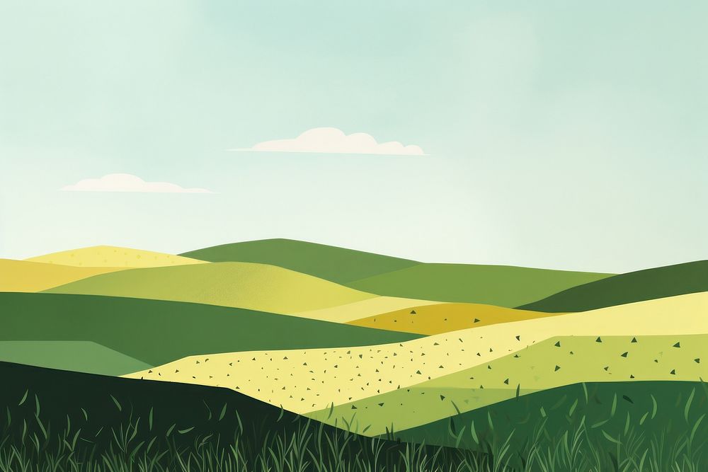 Empty grassland agriculture landscape outdoors. AI generated Image by rawpixel.