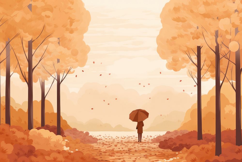 Fall outdoors tranquility silhouette. AI generated Image by rawpixel.