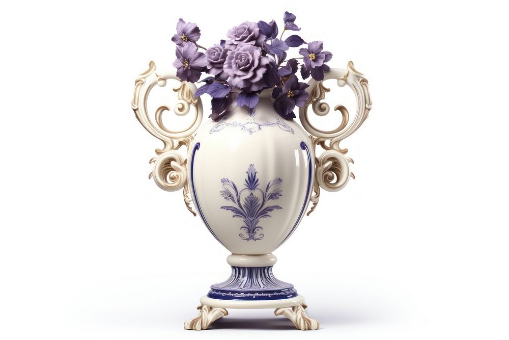 Flower vase porcelain plant art. AI generated Image by rawpixel.