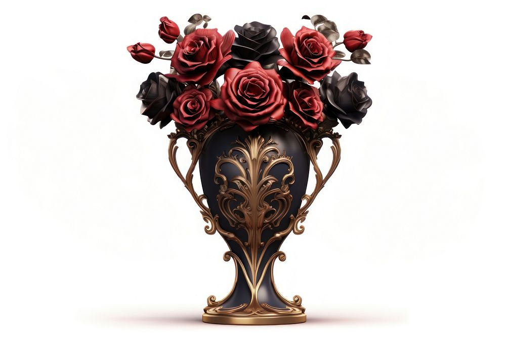 Flower vase plant rose art. AI generated Image by rawpixel.
