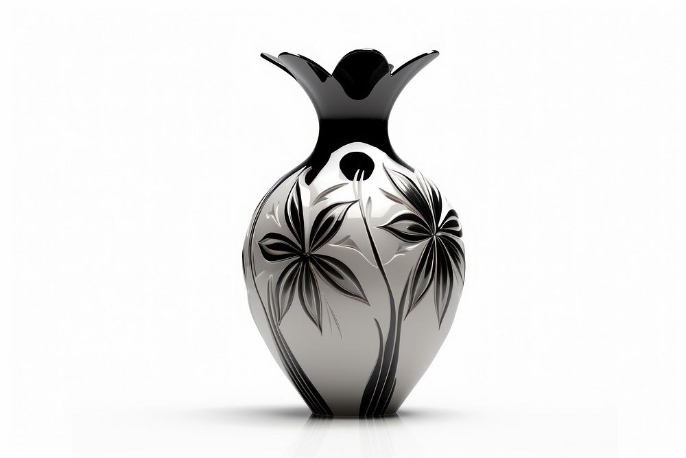Flower vase pottery white background creativity. AI generated Image by rawpixel.