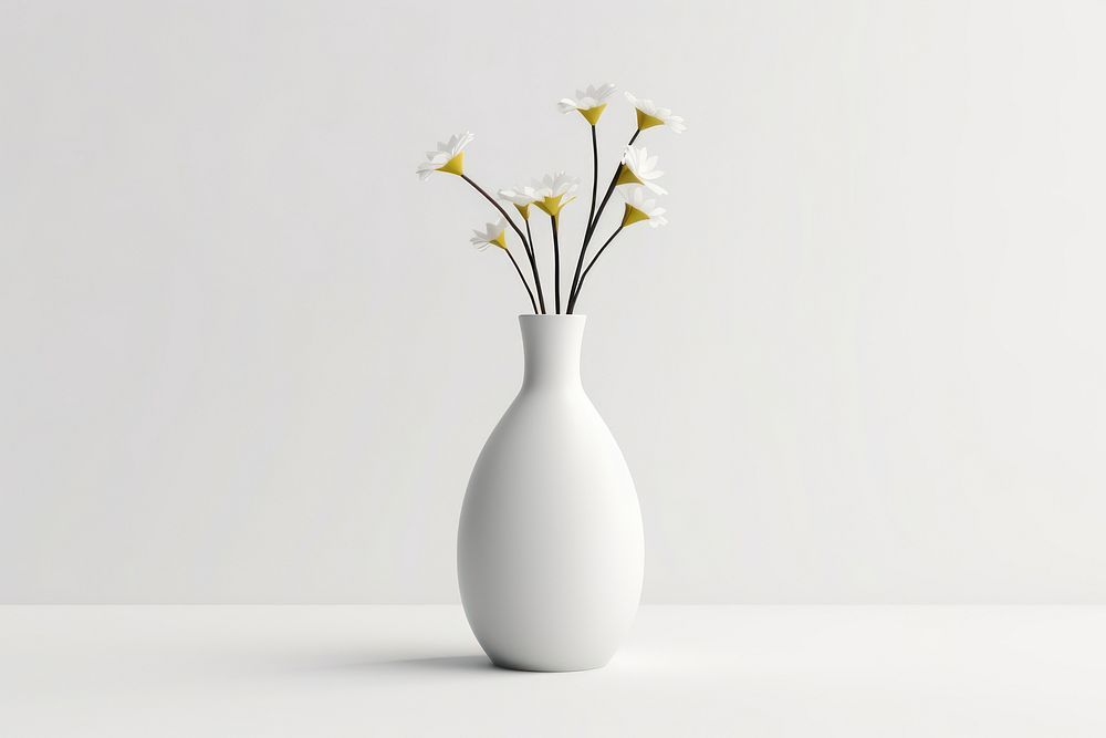 Flower vase plant white simplicity. AI generated Image by rawpixel.