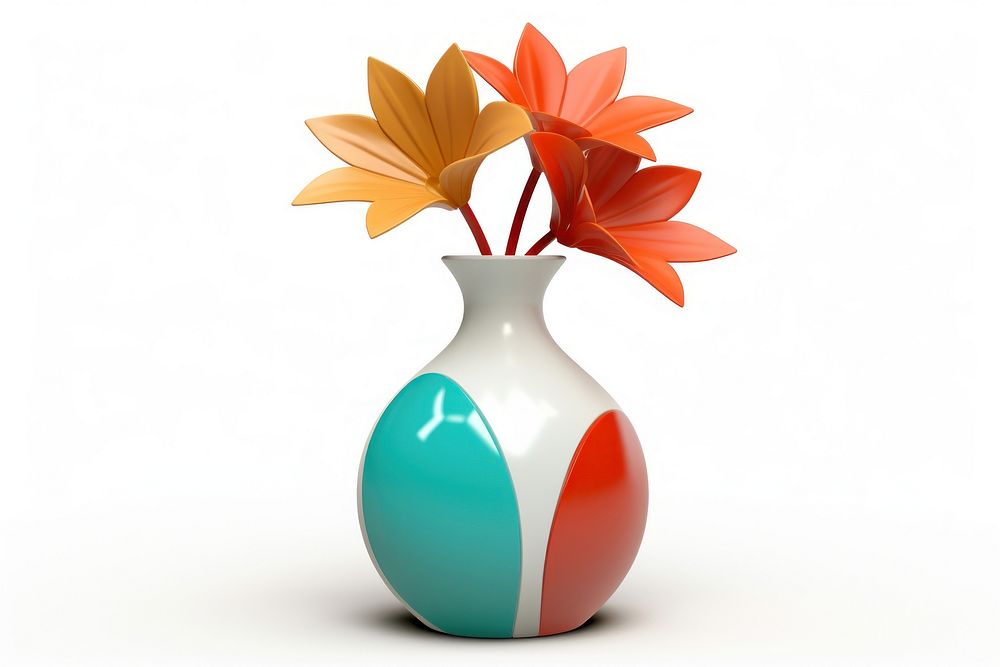 Flower vase plant art white background. AI generated Image by rawpixel.