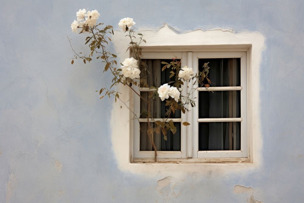 Window flower white architecture. AI generated Image by rawpixel.