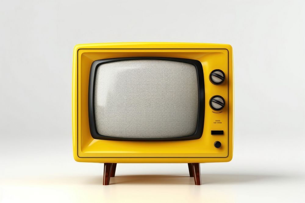 Television screen yellow white background. AI generated Image by rawpixel.