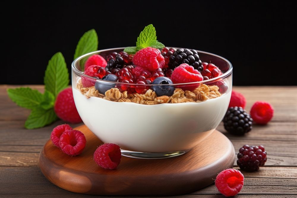 Bowl granola berries berry. 