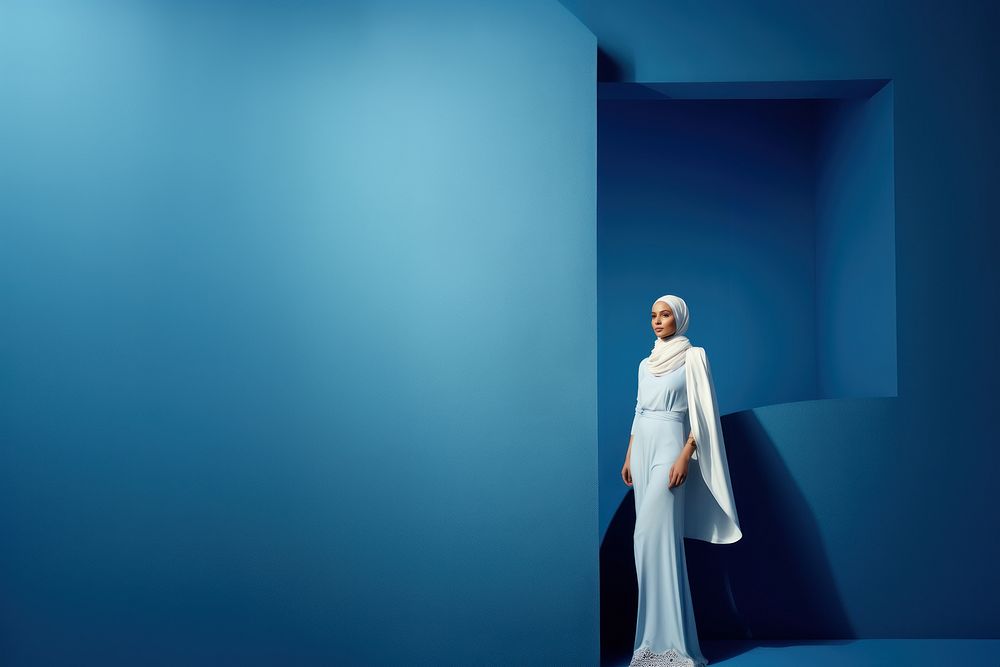Muslim female dress adult blue. AI generated Image by rawpixel.