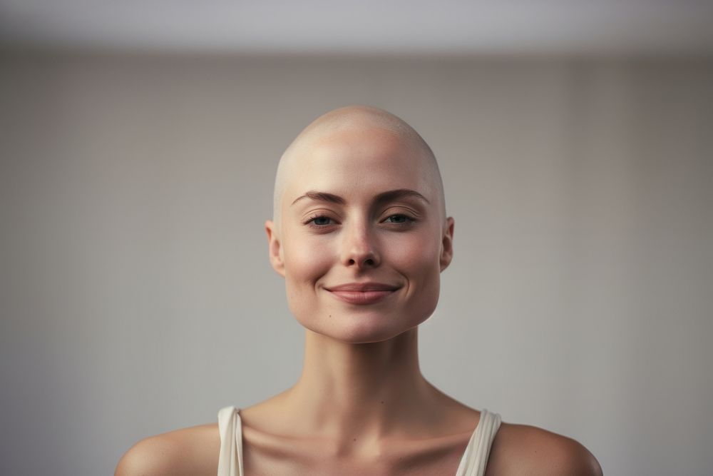 Bald woman portrait adult photo. AI generated Image by rawpixel.
