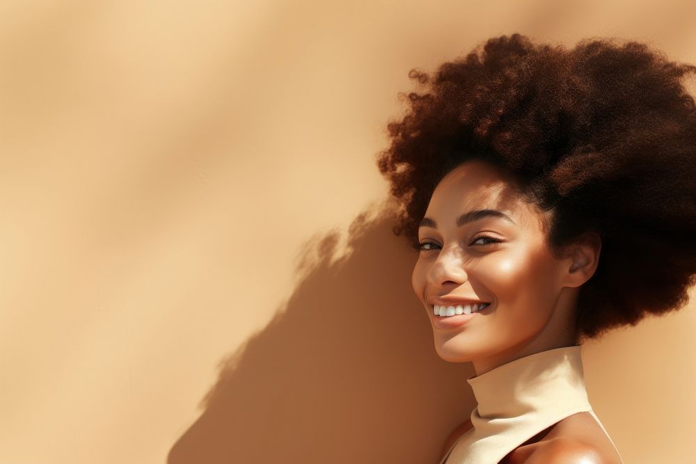 Black woman face smile portrait adult. 