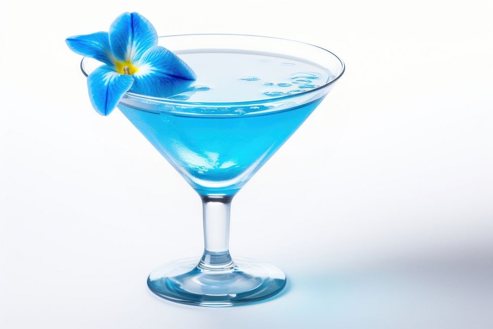 Blue Hawaiian cocktail glass martini drink. AI generated Image by rawpixel.