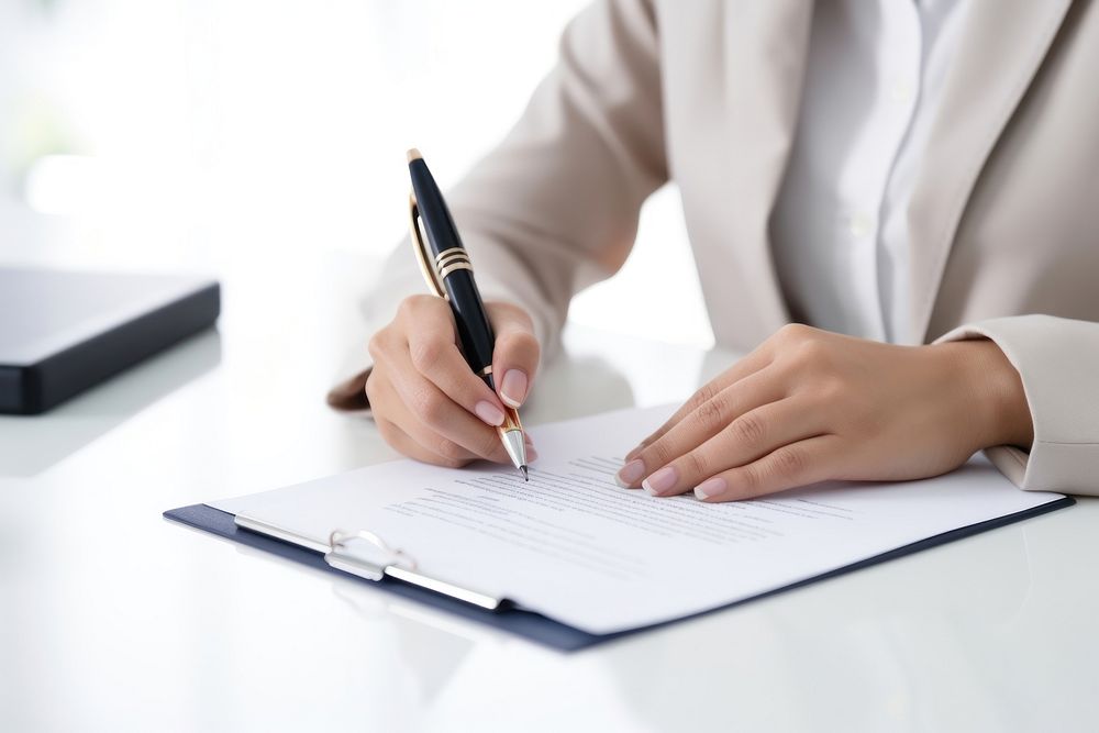 Working contract document writing.