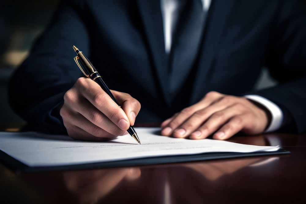 Businessman writing paper adult hand. AI generated Image by rawpixel.