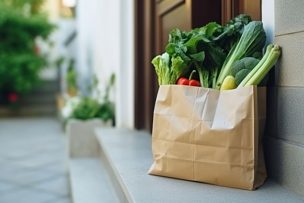 Delivery vegetable bag plant. AI generated Image by rawpixel.