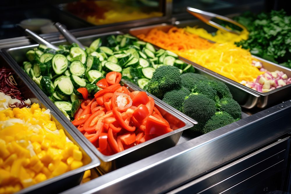 Salad bar vegetable food freshness. AI generated Image by rawpixel.