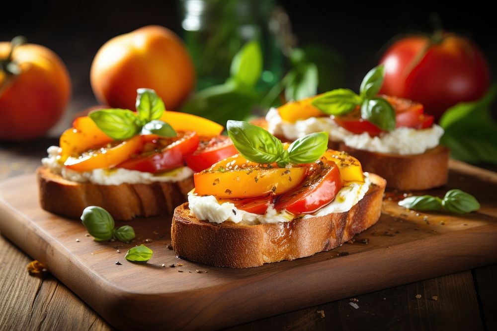 Sandwich bread tomato cheese. 