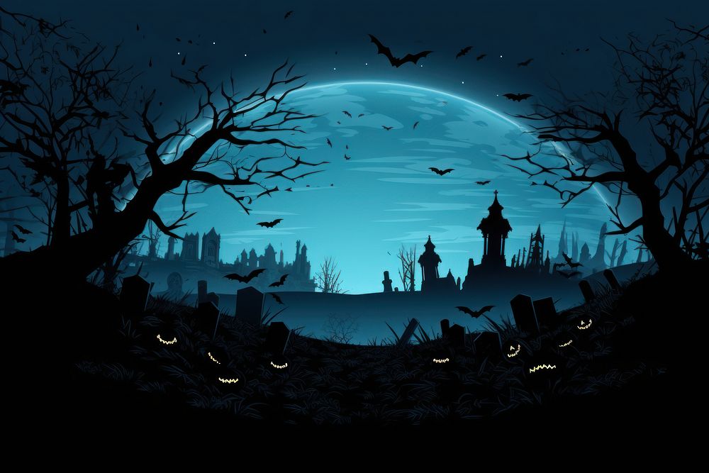 Halloween silhouette outdoors night. AI generated Image by rawpixel.
