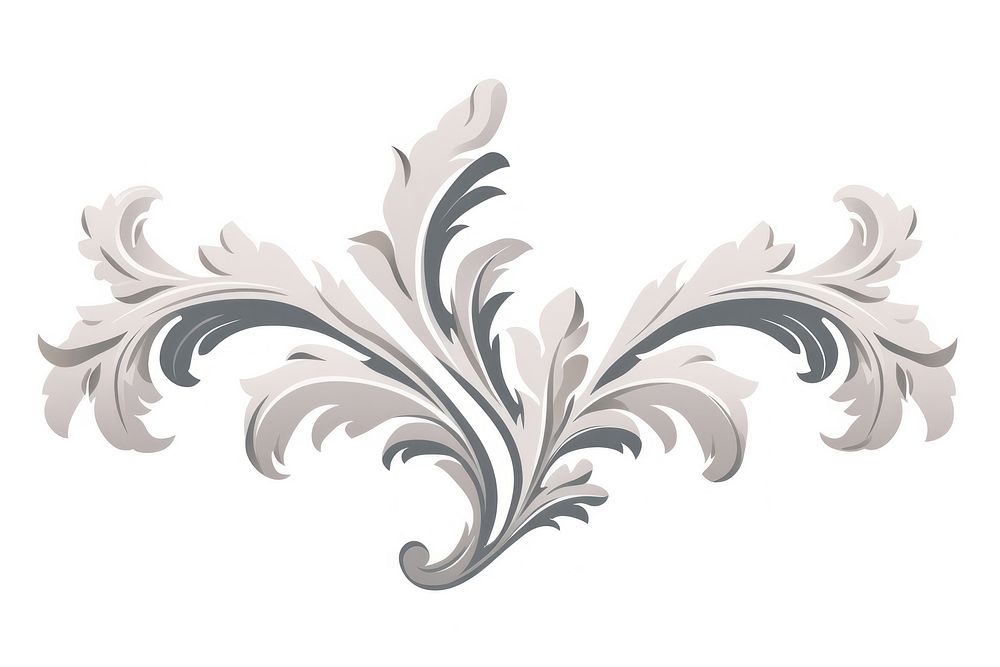 Acanthus leaves pattern drawing white. AI generated Image by rawpixel.