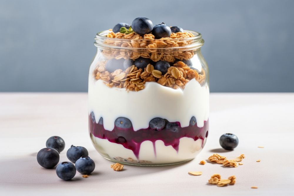 Blueberry yogurt granola dessert food. AI generated Image by rawpixel.