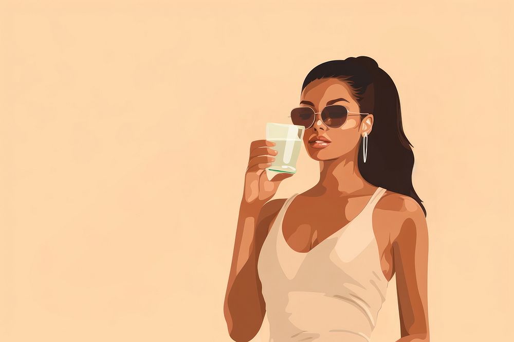 African American woman drinking adult refreshment. AI generated Image by rawpixel.