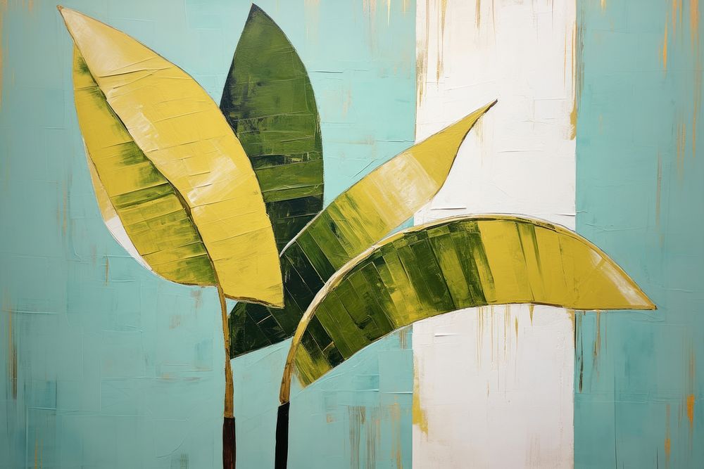 Banana leaf art painting plant. AI generated Image by rawpixel.