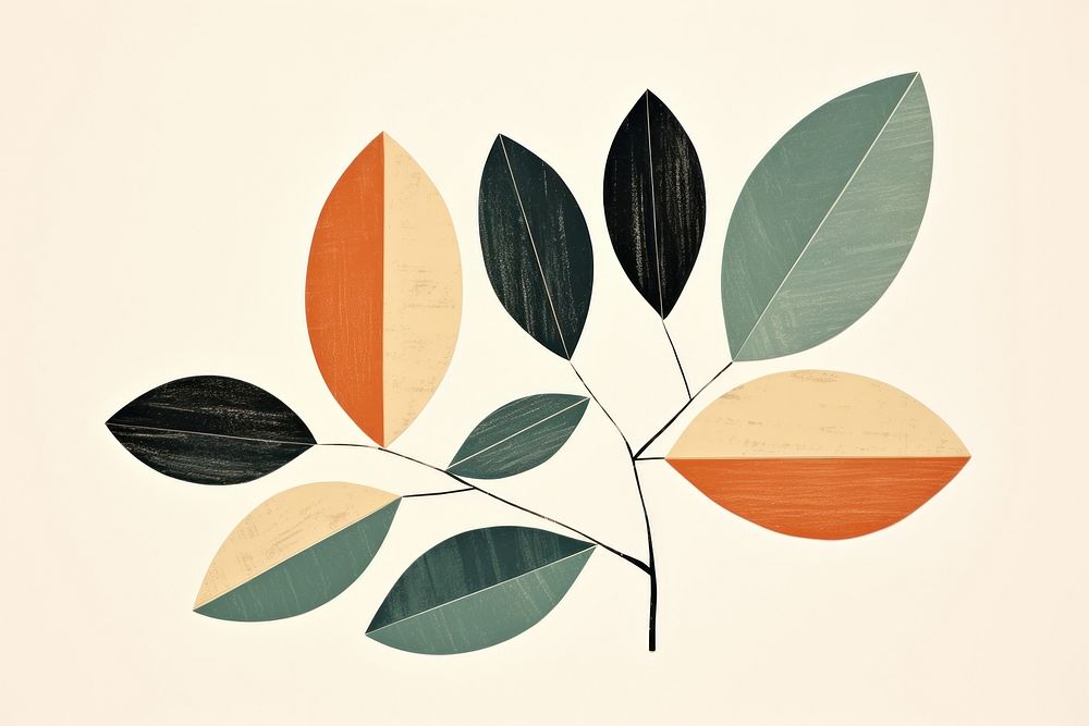 Leaf art drawing plant. AI generated Image by rawpixel.
