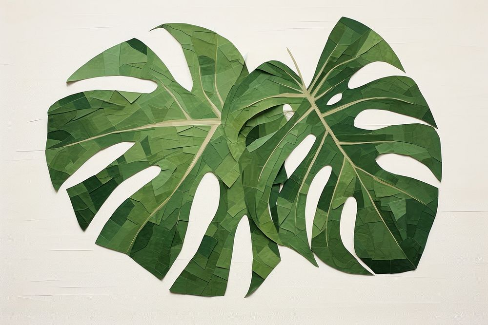 Monstera leaf plant xanthosoma pattern. AI generated Image by rawpixel.
